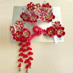 髪飾り 七五三髪飾り 　豪華勝山セット 日本髪 赤 白 歷史價格詳細信息