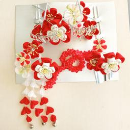 髪飾り 七五三髪飾り 　豪華勝山セット 日本髪 赤 白 歷史價格詳細信息