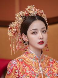 現貨2023新款中式新娘秀禾頭飾紅色琉璃花步搖後區流蘇鳳冠大氣顯臉小 價格比較,價格查詢,歷史價格詳細信息