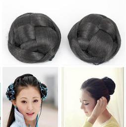 髮包丸子頭假髮包真髮蓬鬆髮包造型神器半丸子頭仿真髮圈花苞頭飾hf 歷史價格詳細信息