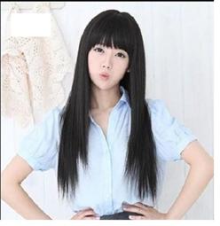 假髮女仿真黑色長髮整頂頭套前蕾絲中分劉海長直發套庫存充足 歷史價格詳細信息