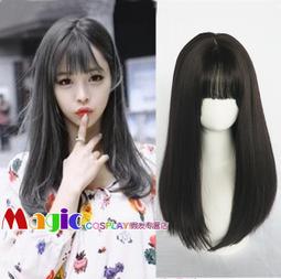 假發女空氣劉海長直發全頭濤式黑色網紅隱形無痕圓臉長發蓬松齊邀 歷史價格詳細信息