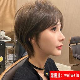 假髮女短髮造型中髮型發套全頭套真人髮絲真發頭套中老年媽媽女士 歷史價格詳細信息