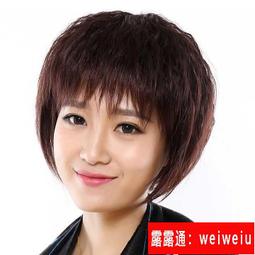 媽媽假髮女短髮假髮套真人髮絲頭套全真自然中老年透氣短款女士式 歷史價格詳細信息