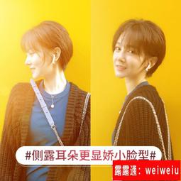 假髮女短髮全頭套真人髮絲中老年斜劉海圓臉修臉短髮假髮女頭套式 歷史價格詳細信息