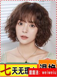 假髮女短髮短捲髮假頭髮真人髮絲蓬鬆自然圓臉真發頭套女士假髮套 歷史價格詳細信息