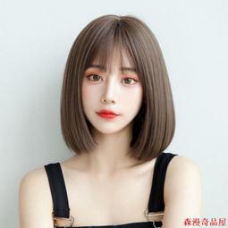 假髮女短髮短直發真發中老年媽媽發套自然全頭套捲髮髮型真人髮絲 歷史價格詳細信息