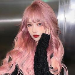 假髮女長發網紅空氣劉海羊毛卷短髮真人髮絲全頭套式大波浪假髮套 歷史價格詳細信息