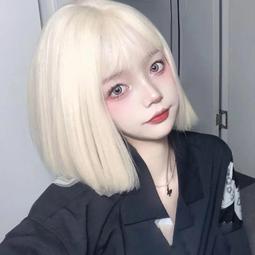 假髮女短髮bobo頭圓臉直發真發真人髮絲自然逼真整頂全頭套假髮套 歷史價格詳細信息