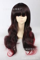假髮 cos假髮 紅色發女長發全發式氣質中分大波浪長卷發自然仿真整頂發 歷史價格詳細信息