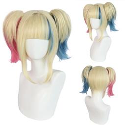 *漫萌社*動漫假髮藍繞管小卷cosplay假髮後裔4chloe中長卷頭套 歷史價格詳細信息