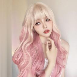 【公司精選】高級仿真假髮 中長假髮 直髮假發女長發 新款時尚 霧霾藍紫灰 長卷發 大波浪 自然全頭套 歷史價格詳細信息