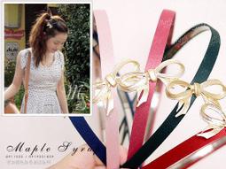 ☆韓國進口-優雅韓星 幸運霧金葉子點鑽緞帶髮圈/髮箍(800-29-1)*(現貨特價) 歷史價格詳細信息