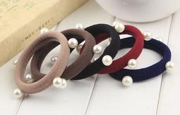 【雜貨店】珍珠髮圈繩 珍珠閃亮點鑽髮圈 頭飾 黑色珍珠髮圈 10條29元 歷史價格詳細信息