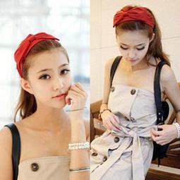 韓國寬版髮帶 針織交叉髮帶 網紅韓國寬邊髮飾 寬版交叉打結頭巾 歷史價格詳細信息