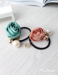 珍珠髮圈 清新粉色系甜美電鍍髮圈髮飾 高彈力髮束髮帶髮飾飾品髮夾 【C-004】玫紅色頭花-新娘發飾新娘頭飾結婚飾品配飾 歷史價格詳細信息