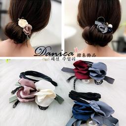 韓國氣質甜美手作雪紡紗波希米亞風葉子珍珠吊飾丸子頭包包頭盤髮器髮飾N758 歷史價格詳細信息