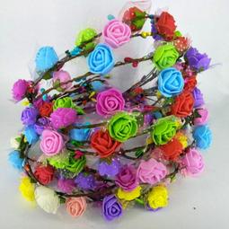 新娘頭飾伴娘花童頭飾發飾海邊度假花環玫瑰花 發箍【E-668】現貨 韓式花朵頭飾 節日旅遊景區 PE花環頭飾 熱賣 仿真 歷史價格詳細信息