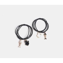 ins日系黑白猫咪系列貓咪與魚骨 可愛金屬 質感趣味可愛髮圈 甜美髮圈 價格比較,價格查詢,歷史價格詳細信息