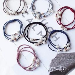 珍珠髮圈 清新粉色系甜美電鍍髮圈髮飾 高彈力髮束髮帶髮飾飾品髮夾 【C-004】玫紅色頭花-新娘發飾新娘頭飾結婚飾品配飾 歷史價格詳細信息