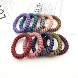【現貨】磨砂電話線髮圈/6條裝/簡約/髮飾/綁頭髮/髮圈/無痕髮圈/莫蘭迪/盒裝 歷史價格詳細信息