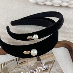 復古絲絨髮箍韓國進口簡約小金豆細款髮箍ins法式氣質舒適髮夾女 歷史價格詳細信息