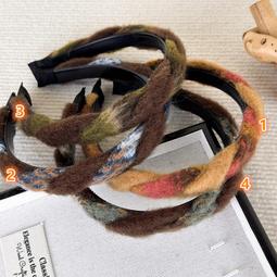 {朵朵韓飾} C2488 韓國直送(正韓)-法式氣質粗花呢格紋髮箍 歷史價格詳細信息