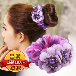 皮筋盤發蓬松仿真頭花發假發發圈女卷發逼真自然花苞頭盤發造型 棕黑色 歷史價格詳細信息