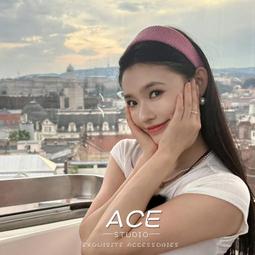 林允中餐廳粉色編織髮箍女小香風法式高顱頂寬邊髮箍壓發發卡 歷史價格詳細信息