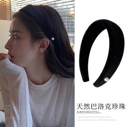 復古絲絨髮箍韓國進口簡約小金豆細款髮箍ins法式氣質舒適髮夾女 歷史價格詳細信息