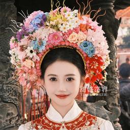 仿簪花圍漢服絹花頭飾簪花髮飾民族風拍攝寫真花朵發箍女花環 歷史價格詳細信息