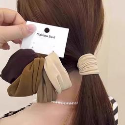 扎高馬尾黑髮繩頭飾橡皮筋高彈力耐用皮套女髮圈頭髮厚粗髮圈新款 歷史價格詳細信息