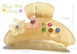 ♥漂亮寶貝飾品小站．aggumbdbu♥花朵水晶鑽螃蟹夾、抓夾、鯊魚夾　J09-B013 歷史價格詳細信息