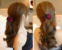 &quot;新飾界&quot;韓國進口手作燙邊玫瑰花朵大號抓夾 淑女氣質款盤髮髮抓髮夾(共4色)~~特價229元 歷史價格詳細信息