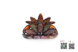 【NEW】Pin Box 法國抓夾 /花朵造型/簡單可愛/輕巧攜帶方便 C615-3*霧底黑 霧底咖 法國製 ※現貨※ 歷史價格詳細信息