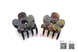 【NEW】Pin Box法國抓夾/彩色水鑽搭配/百搭實用款 HF82790 亮面黑底*法國設計※現貨※ 歷史價格詳細信息
