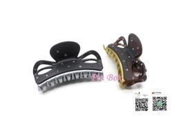 【NEW】Pin Box 法國一字抓夾/簡約一字圓點點水鑽造型/適合盤髮用 C765法國製*霧底黑.咖 ※現貨※ 歷史價格詳細信息