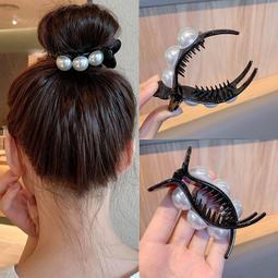 韓式髮釵金屬珍珠u型髮簪簡約簪子盤髮神器慵懶冷淡風發飾女 歷史價格詳細信息