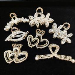 珍珠水鑽頭髮抓夾大號夏季盤發鯊魚夾子感髮飾年新款發卡 歷史價格詳細信息