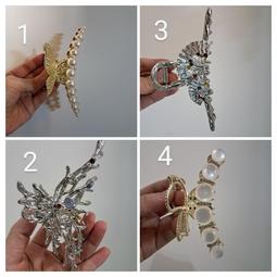 眼石抓夾女夏後腦勺頭髮夾子氣質盤發髮夾發量多珍珠大號鯊魚夾 歷史價格詳細信息