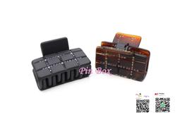 【NEW】Pin Box 法國小抓夾/小花設計/小巧精緻/不敗造型款 C775-1 法國製*霧面黑底 霧面咖底 ※現貨※ 歷史價格詳細信息