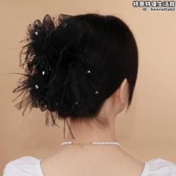 羽毛抓夾毛毛髮夾女後腦勺夾子黑色鴕毛頭飾雞毛高級感鯊魚夾跨 歷史價格詳細信息