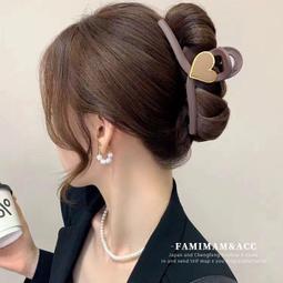 黑色珍珠絲絨抓夾發量多氣質后腦勺大號發夾鯊魚夾盤發發抓頭飾品 歷史價格詳細信息