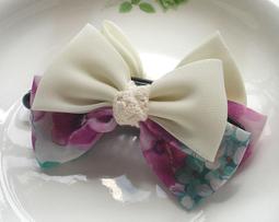 髮夾 碎花蝴蝶結大腸發圈女夏季扎頭繩飄帶發帶發繩高級感頭花頭飾發飾 歷史價格詳細信息