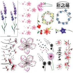 紋身貼紙玫瑰花胸前鎖骨暗黑紅色蝴蝶刺青防水持久女一份10張潮 歷史價格詳細信息