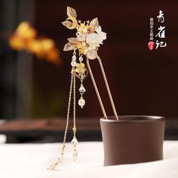 古代盤發發簪古風簪子流蘇步搖木簪國風發釵漢服發飾古裝頭飾女 歷史價格詳細信息