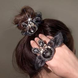 高馬尾丸子頭皮筋女扎頭發繩黑不勒粗無縫發圈高彈力新款耐用頭繩 歷史價格詳細信息