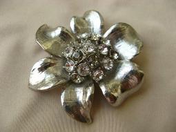 [Vintage古董首飾] - 優雅復古縷空大玫瑰花珍珠亮鑽胸針 別針(現貨)(貨號:055891) 歷史價格詳細信息