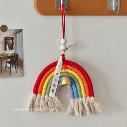 平安喜樂彩虹鈴鐺掛件創意祝福家居裝飾品ins風壁飾汽車掛飾禮物 歷史價格詳細信息