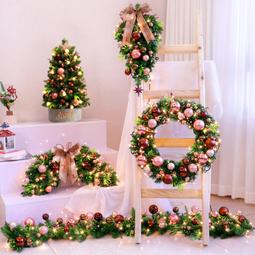 耶誕節裝飾品花環耶誕樹圈掛飾掛件門掛花圈場景佈置門飾吊飾創意 歷史價格詳細信息